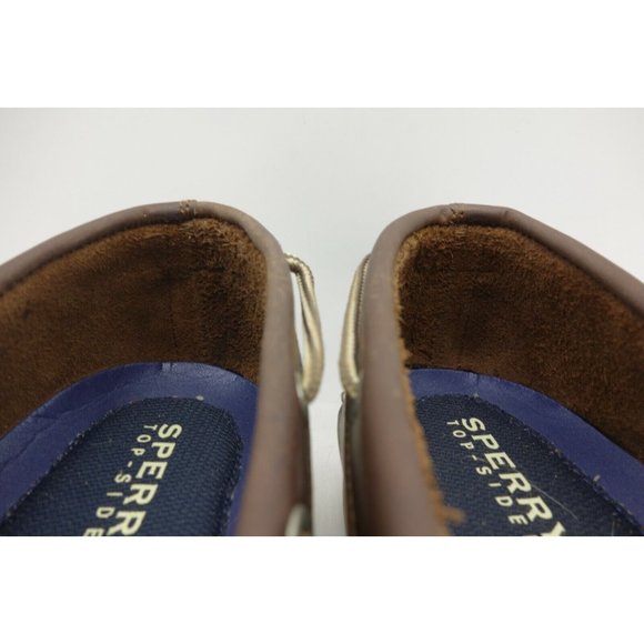 Sperry Top Sider Brown Leather Deck Loafers Shoes Men\'s 14 M